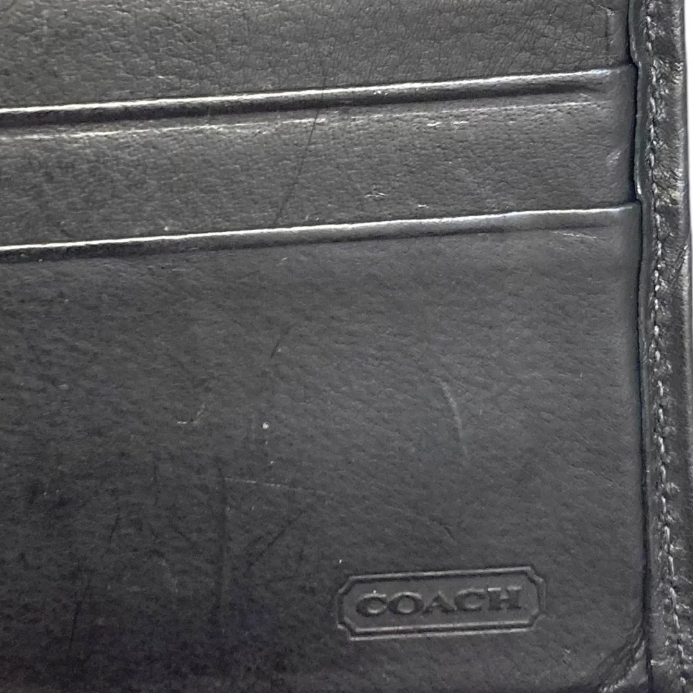Coach vintage black leather travel wallet passport holder